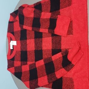 Old navy Buffalo red womans checked sweater long sleeve